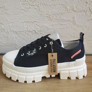 Palladium Revolt Lo TX Platform Boots‎ Womens 9.5 Black Marshmellow Chunky Goth